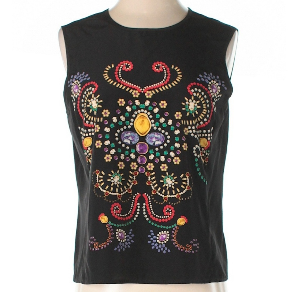 WAYF Jewel Print Sleeveless Blouse
